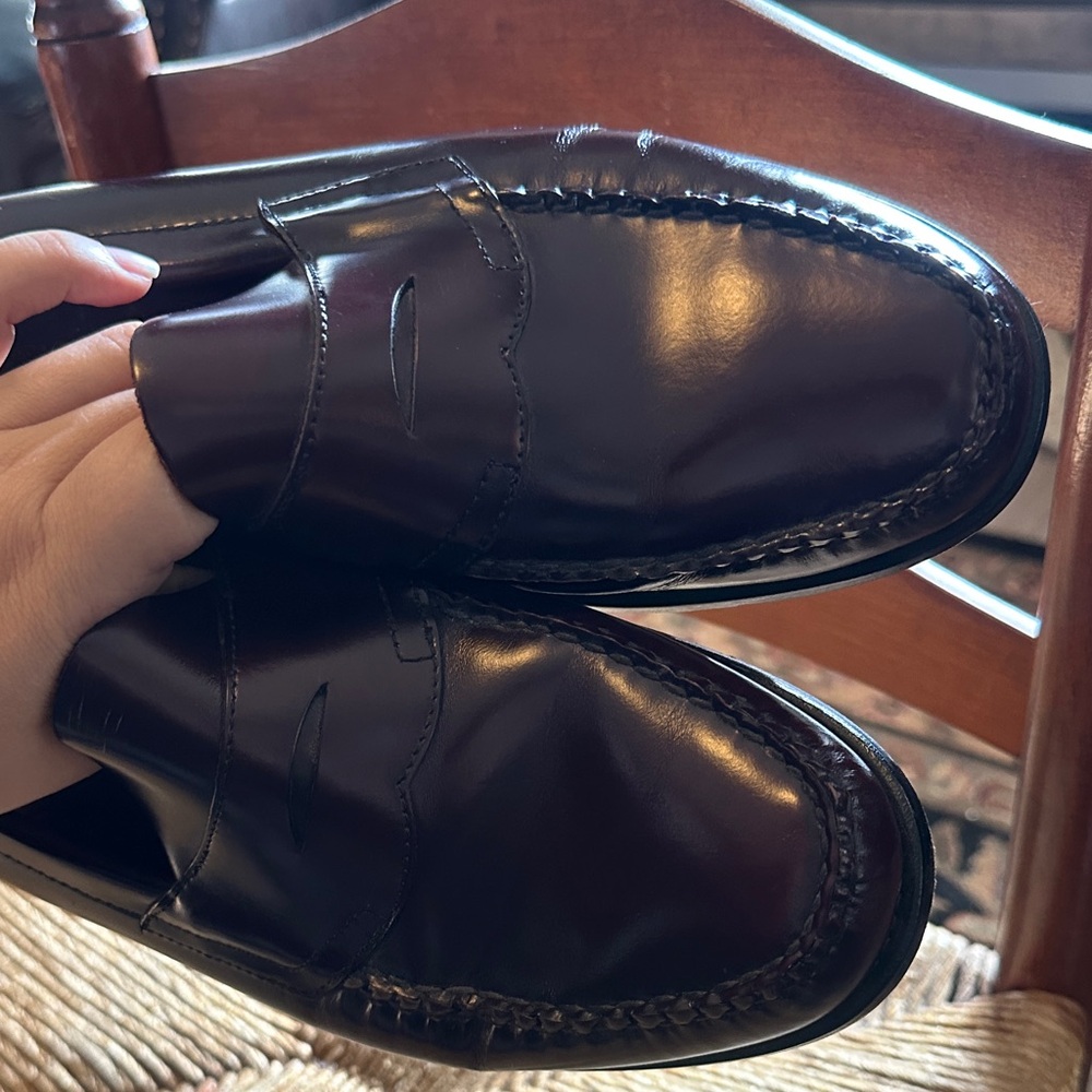 GH Bass weejuns Men's Classic Leather Loafers Burgundy - Picture 9 of 13